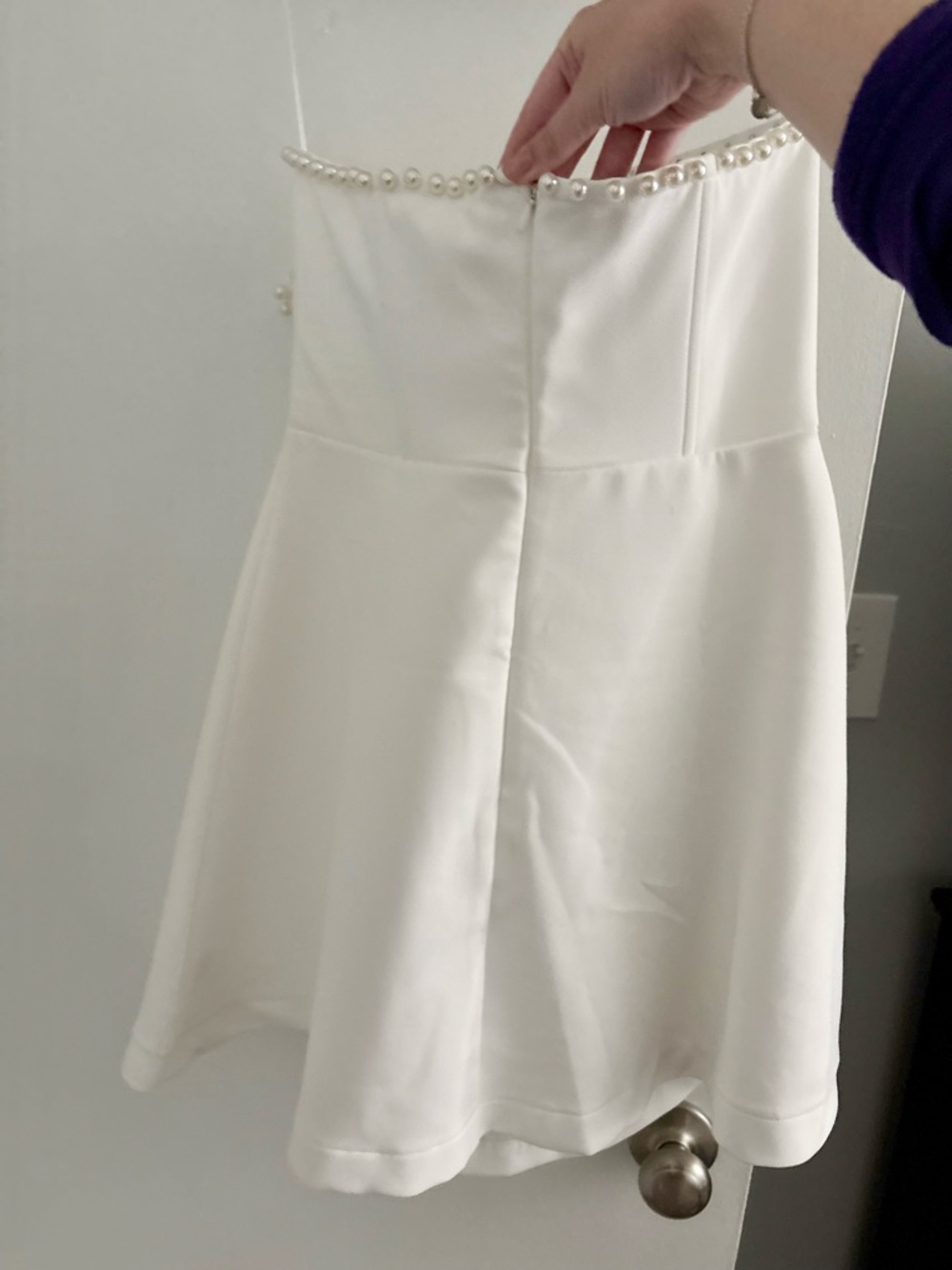 Altar'd State White Dress with Pearl Accents - Picture 3 of 5